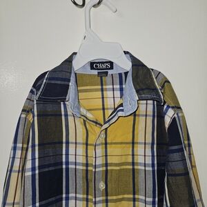 Chaps Kids Plaid Shirt - Yellow and Blue